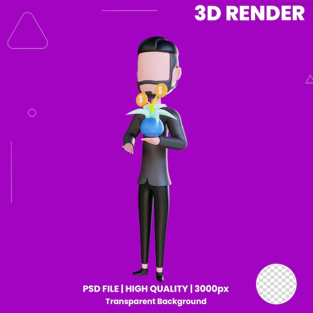 PSD Ícone 3d empreendedor