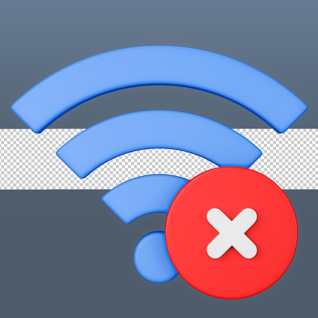 PSD icône 3d d'erreur wifi