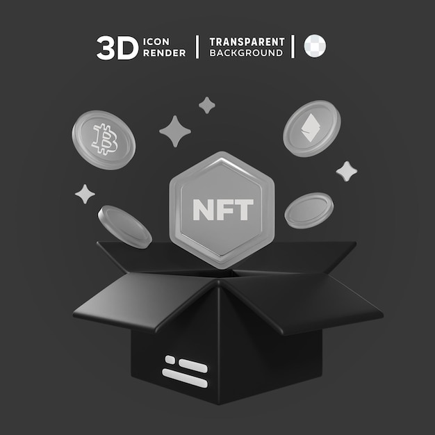 L'icône 3d Est Une Illustration De Cardbox Nft.