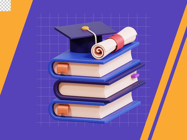 Icône 3d de l'étude de fin d'études
