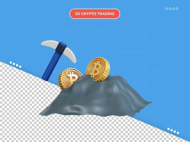 Icône 3d D'extraction De Crypto