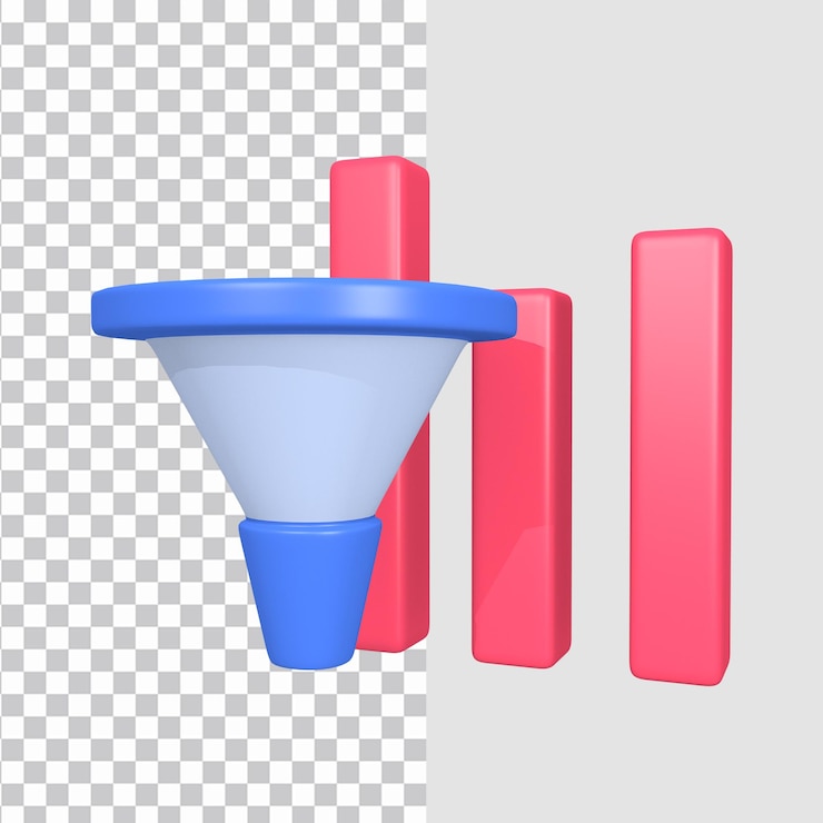 PSD icône 3d de filtre graphique d'affaires