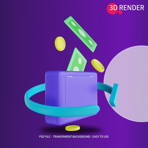 Ícone 3d financeiro