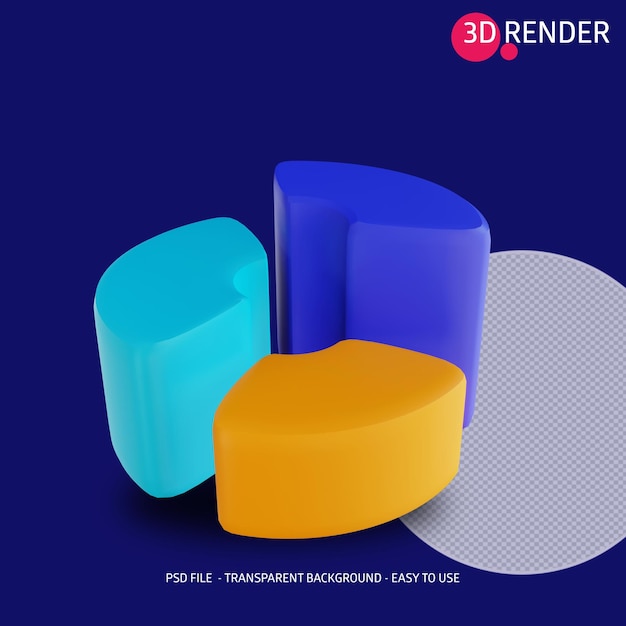 PSD icône 3d financière