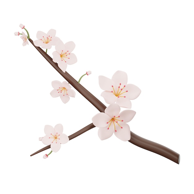 PSD icône 3d de fleur de sakura pour des fleurs