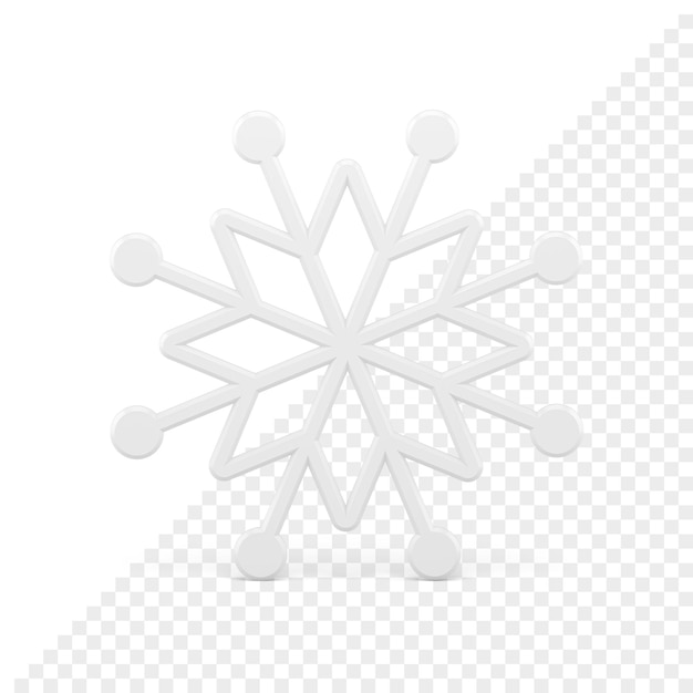 PSD icône 3d de flocon de neige de noël