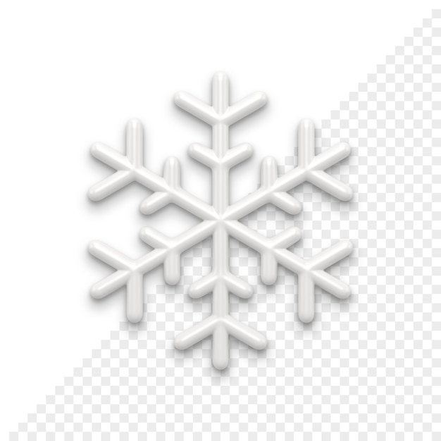 PSD icône 3d de flocon de neige de noël