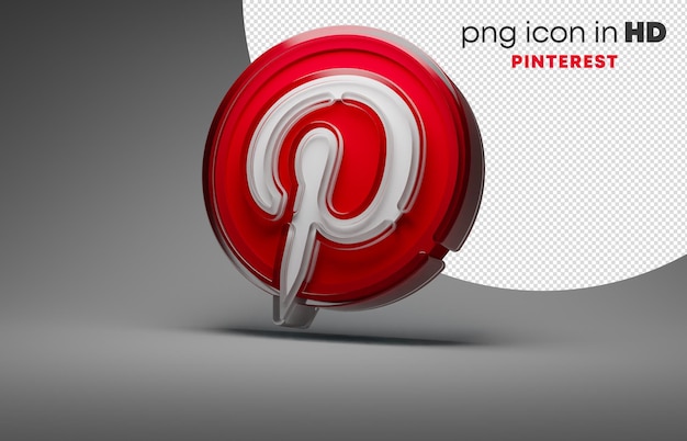 icône 3d avec fond transparent - pinterest (gauche)