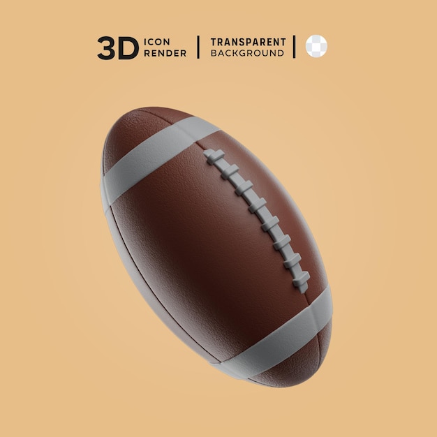 PSD icône 3d de football américain illustration premium