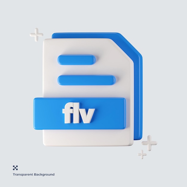 PSD icône 3d de format de fichier flv