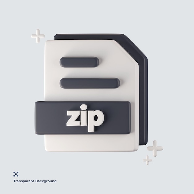 Icône 3d De Format De Fichier Zip