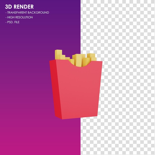 PSD icône 3d frites