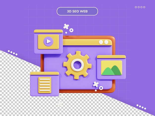 Icône 3d de gestion de contenu