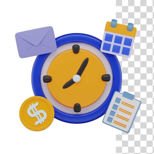 Icône 3d de gestion du temps