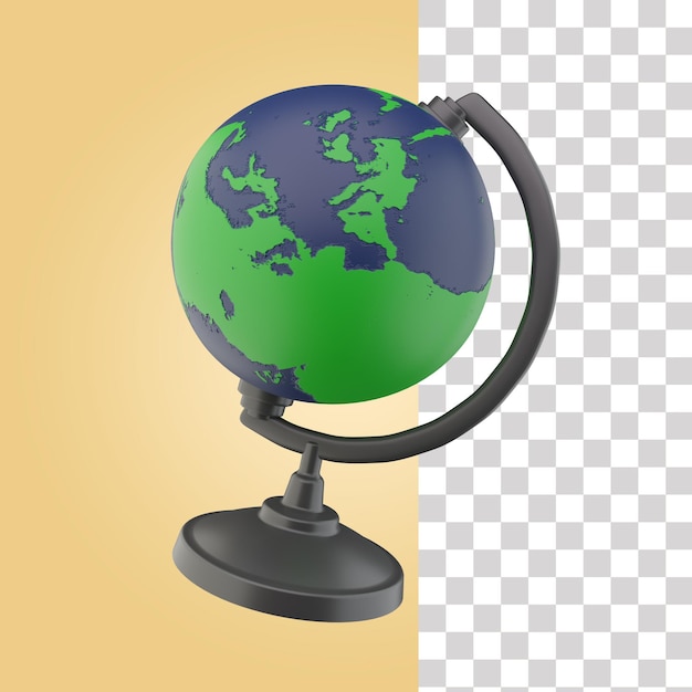 PSD icône 3d de globe de bureau