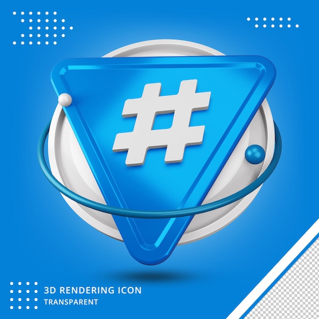 Icône 3d De Hashtag Dans Le Rendu 3d