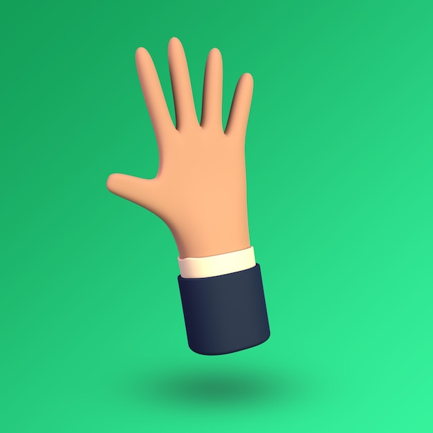 PSD icône 3d hi five hands