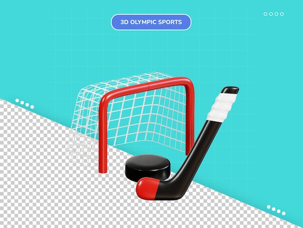 Icône 3d De Hockey Sur Glace