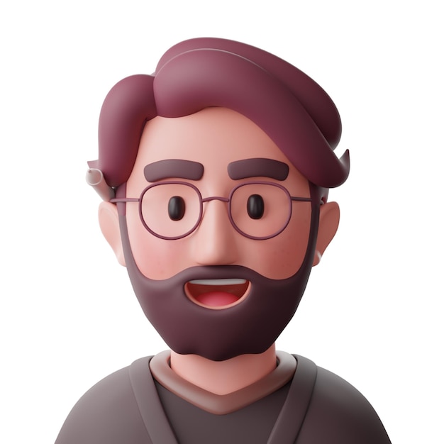 PSD icône 3d de l'homme concepteur pour les personnes avatar