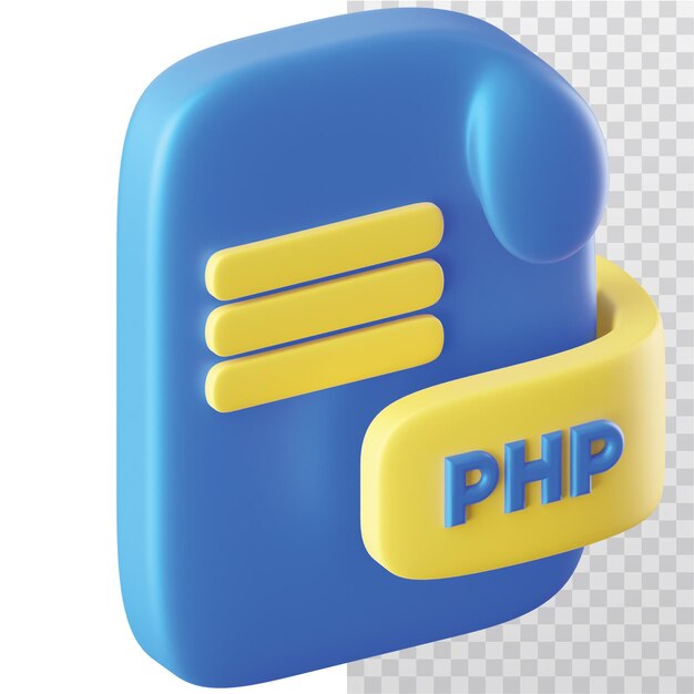 Icône 3D de l'illustration du document PHP