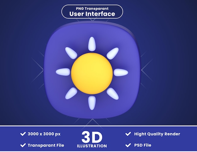 PSD icône 3d iluustration brignest