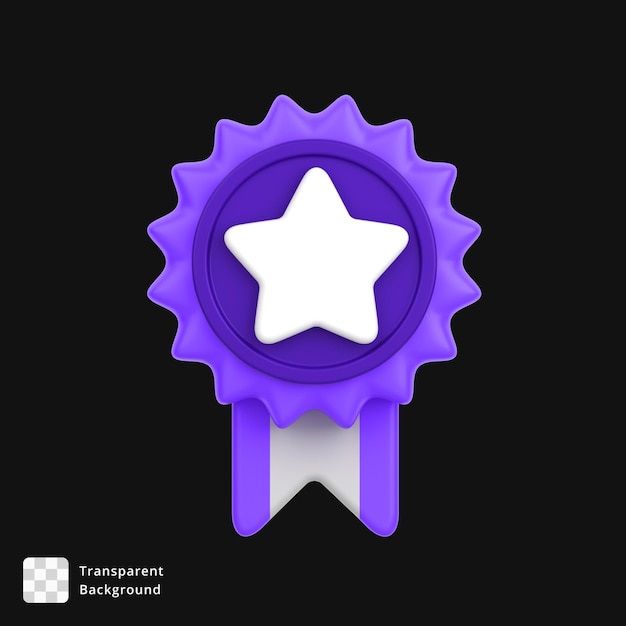 Icône 3D d'un insigne avec une étoile