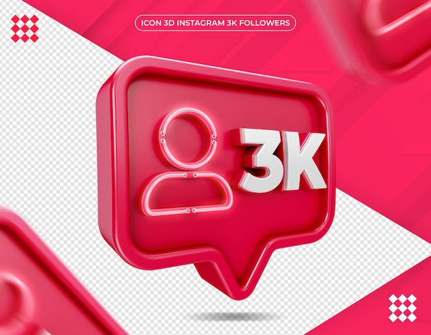 PSD Ícone 3d instagram 3k isolado