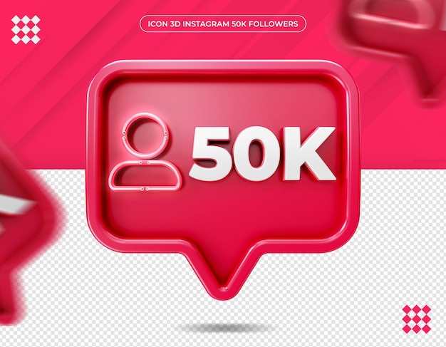 Icône 3d Instagram 50k Abonnés