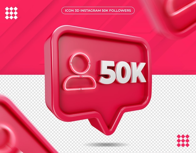 Icône 3d instagram 50k abonnés