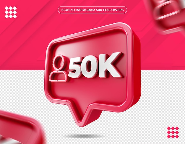 Icône 3d Instagram 50k Abonnés