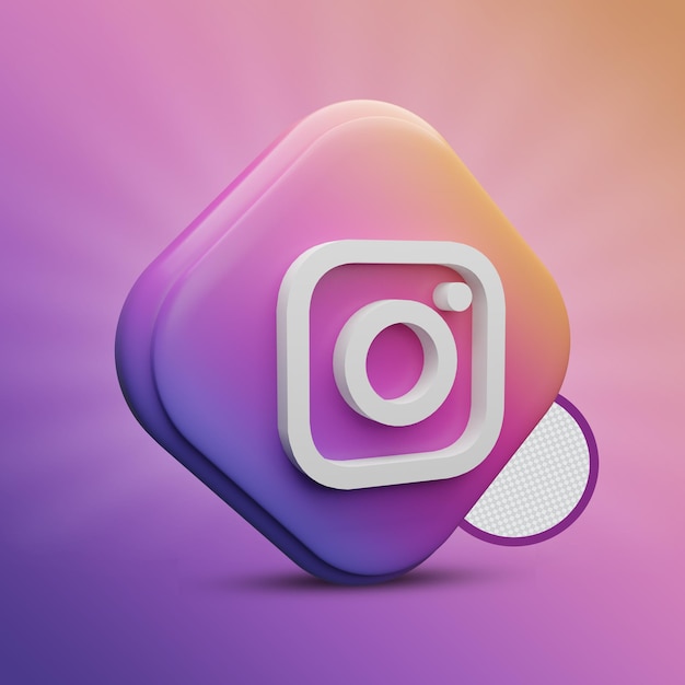 Icône 3D Instagram Tri Rectangle