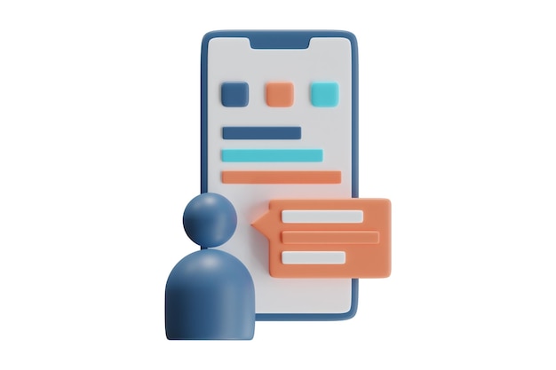 Icône 3D de l'interface utilisateur de l'application mobile