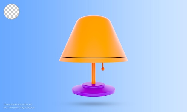 Icône 3d de la lampe de table. illustration rendue.