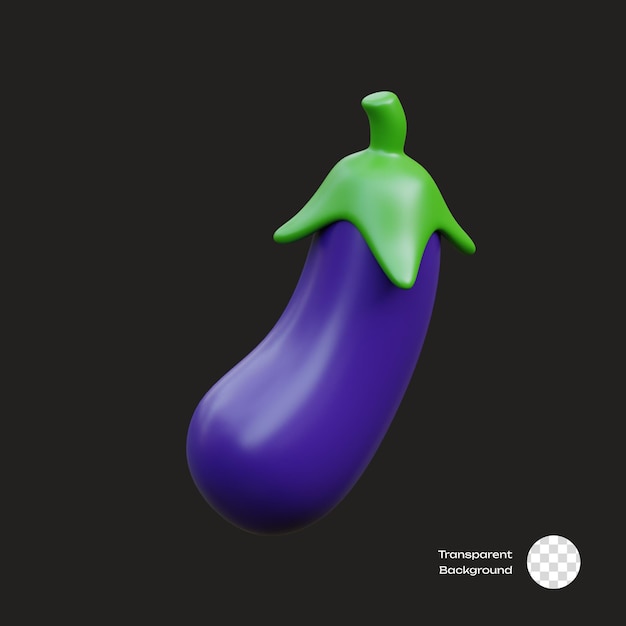PSD icône 3d des légumes à l'aubergine