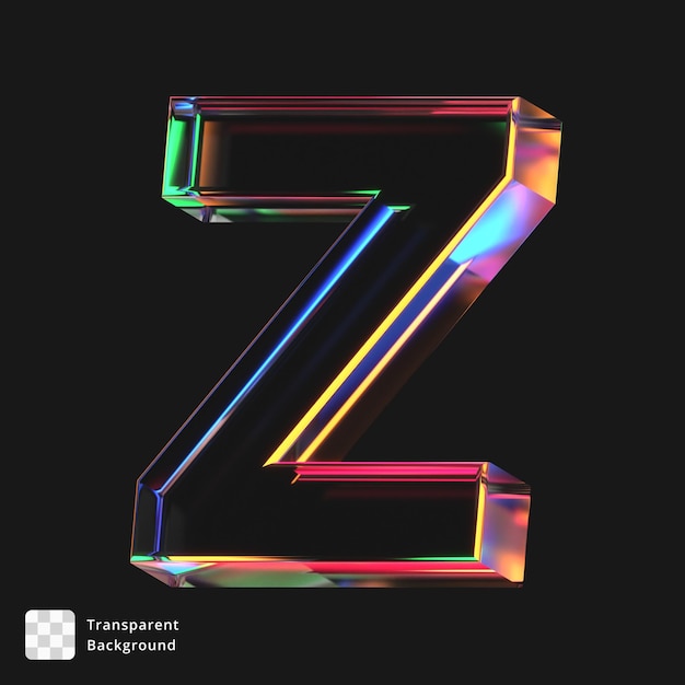 Icône 3D d'une lettre en verre Z