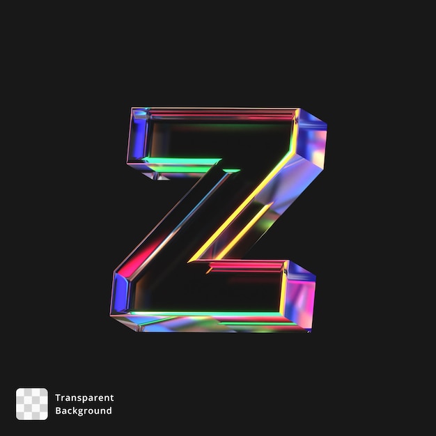 Icône 3D d'une lettre de verre z