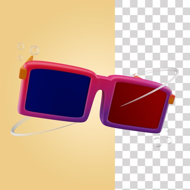 PSD icône 3d lunettes 3d