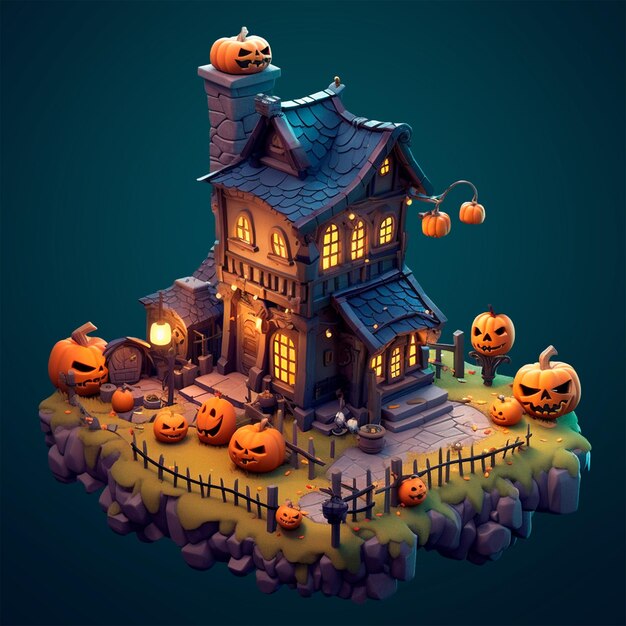 PSD icône 3d magique d'halloween