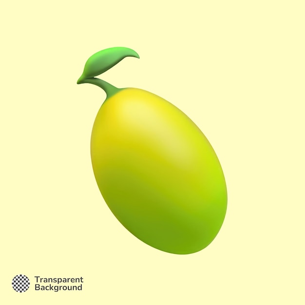 PSD icône 3d de la mangue aux fruits frais