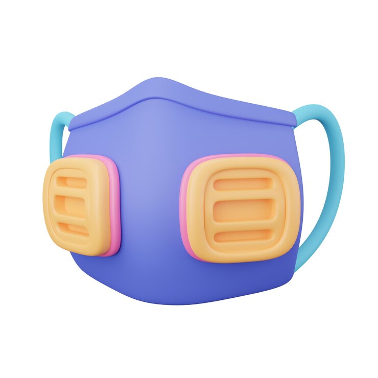 PSD icône 3d de masque médical pour covid19