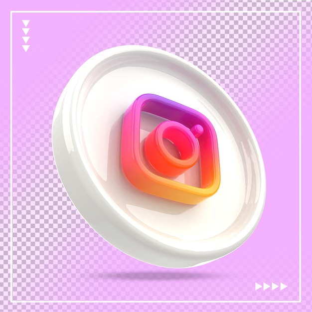 PSD icône 3d des médias sociaux instagram
