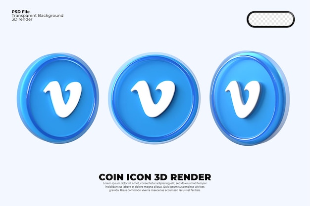 Icône 3d Médias Sociaux Rendu Transparent Vérifier Vimeo