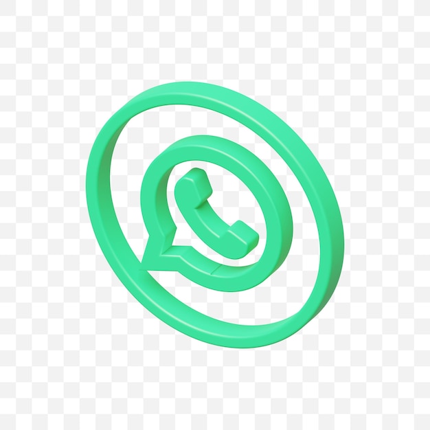 PSD icône 3d des médias sociaux whatsapp