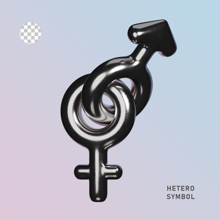PSD ícone 3d metal hetero símbolo de alta resolução