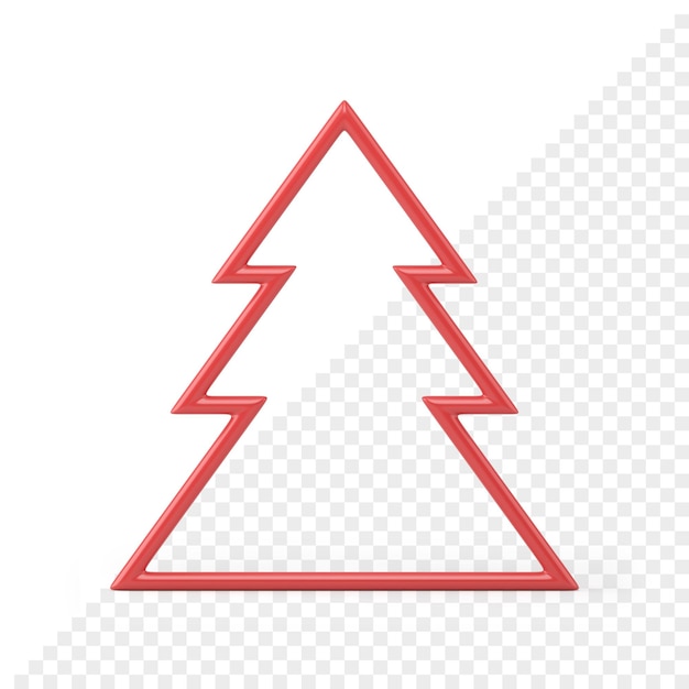 PSD Ícone 3d minimalista da árvore de natal