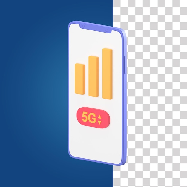 Ícone 3d móvel 5g