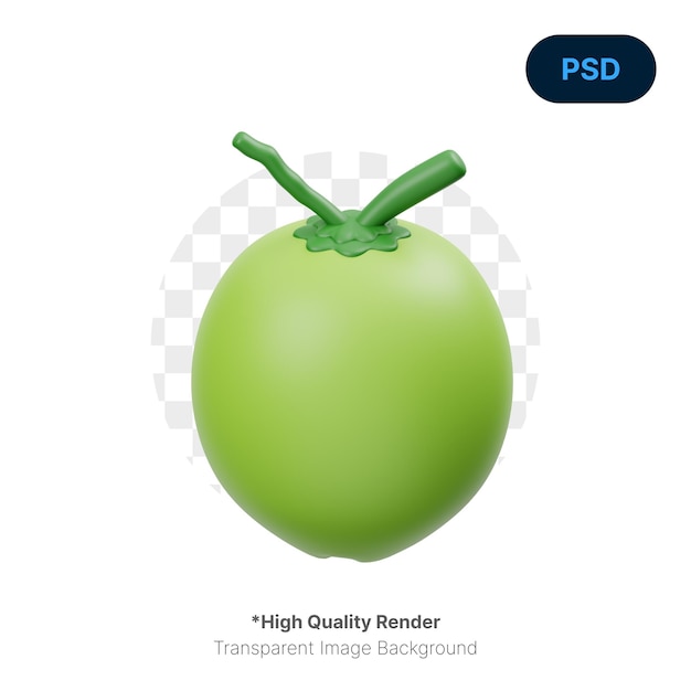 Icône 3D De Noix De Coco Psd Premium