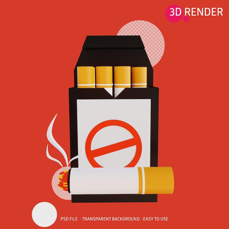 PSD icône 3d non fumeur