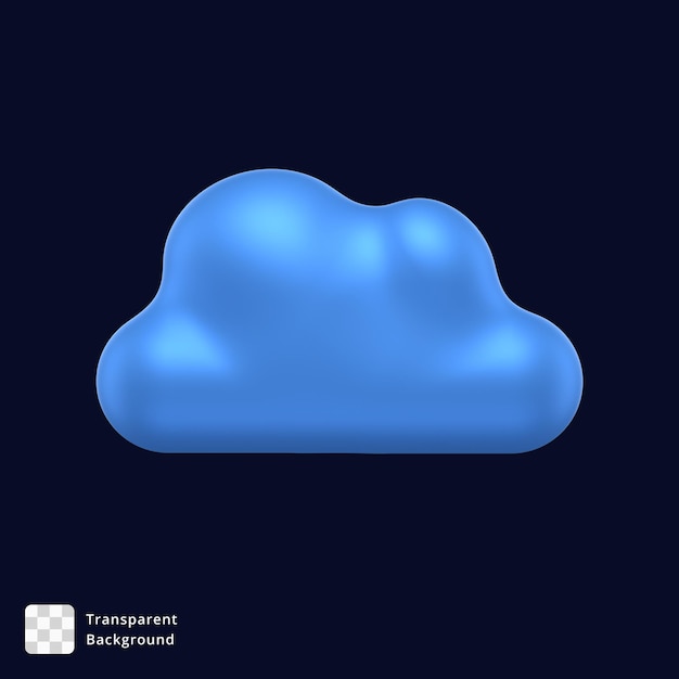 PSD icône 3d d'un nuage bleu