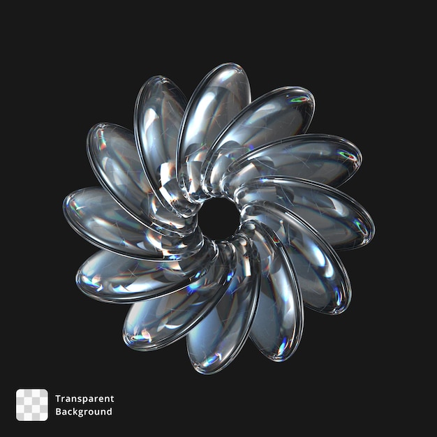 Icône 3D d'un objet abstrait en verre